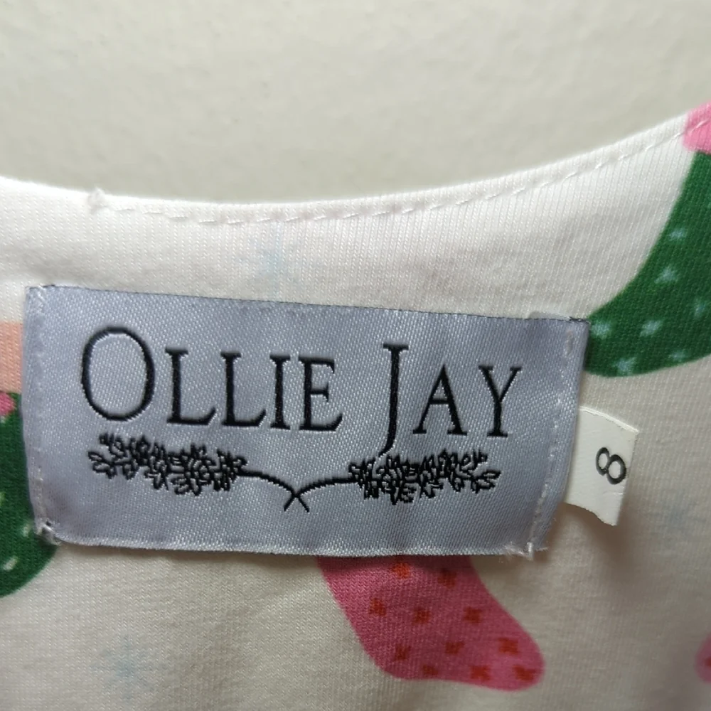 Ollie Jay Christmas Stocking Print Twirl Dress Holiday Colorful Girls Size 8